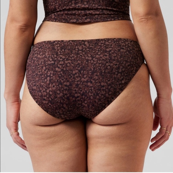 NWT Athleta Bikini Bottom In Camo Flora Decadent Chocolate Size Large - Picture 2 of 8